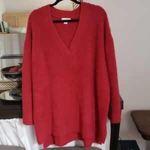 Ava & Viv Bold Red V-Neck Sweater